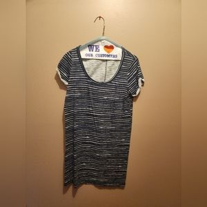 Gap T Shirt Dress, Size Small. Blue and White Striped.